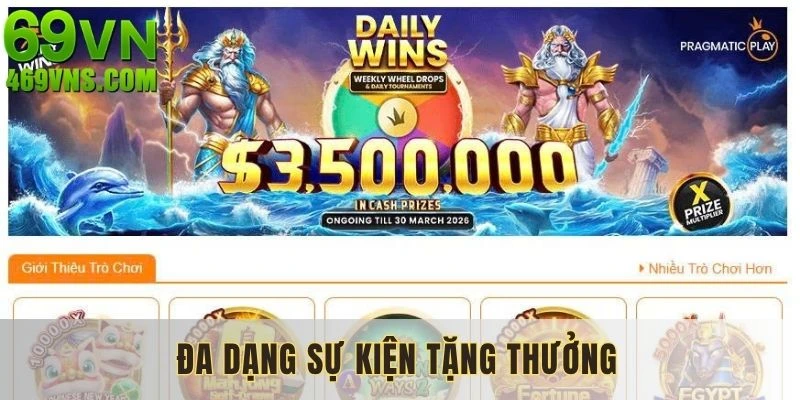 Đa dạng các sự kiện khuyến mãi nổ hũ 69VN hấp dẫn